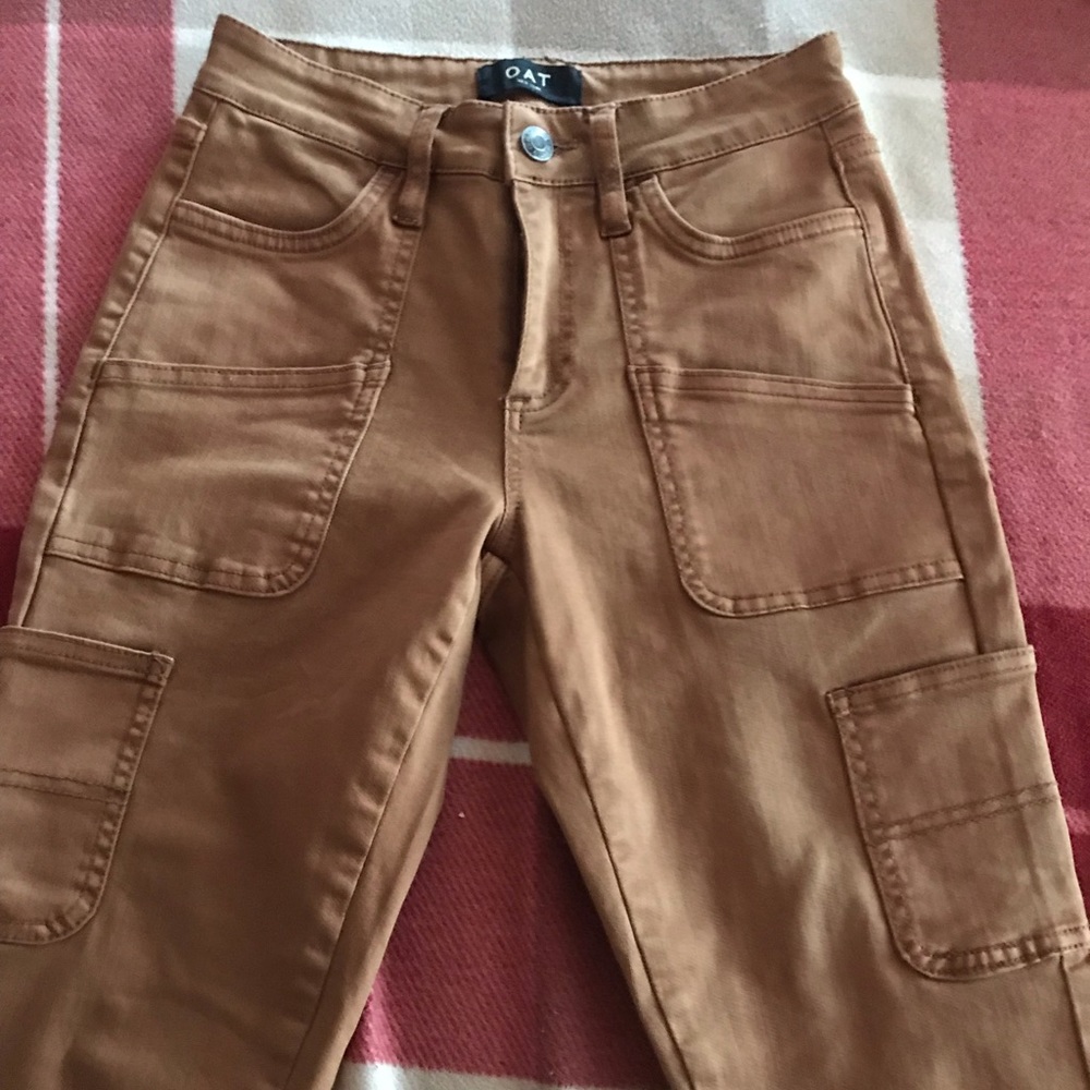 OAT High-Rise Cargo Ankle Skinny Jeans